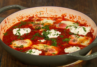 Shakshuka Eggs with Cottage Cheese