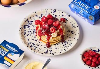 American Pancakes with Trewithen Dairy Clotted Cream