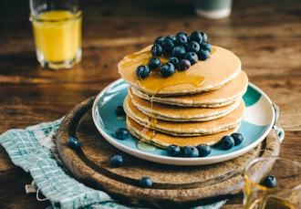 Reece’s Fluffy Pancakes with St. Ewe Rich Yolk Eggs