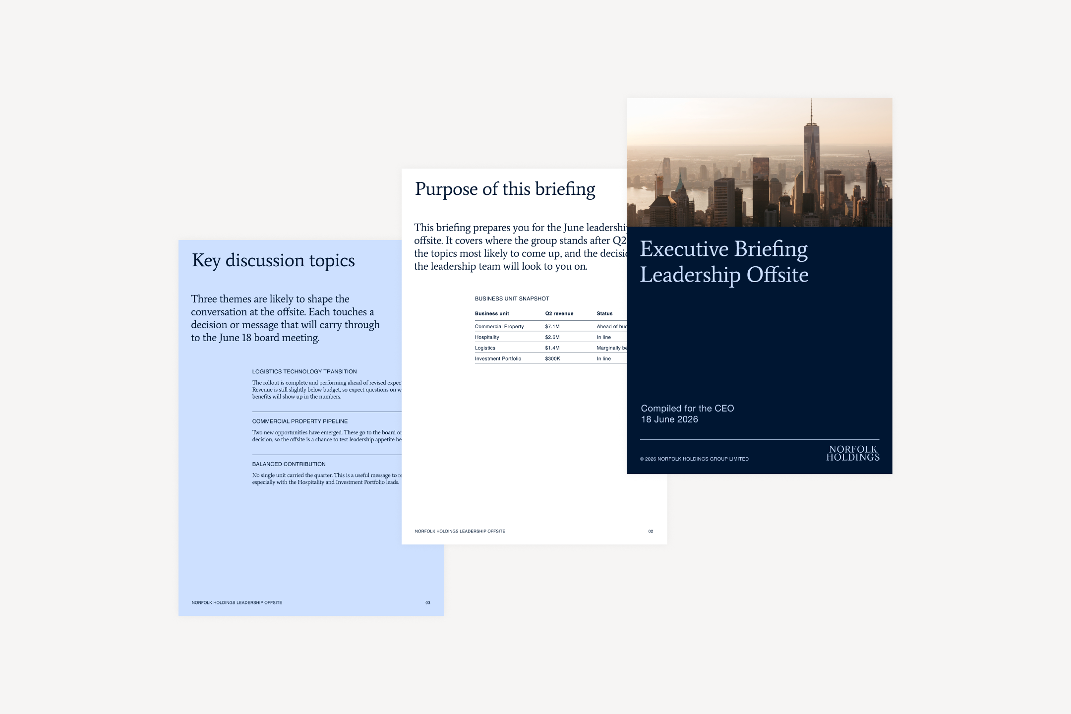 A document created using an AI briefing generator