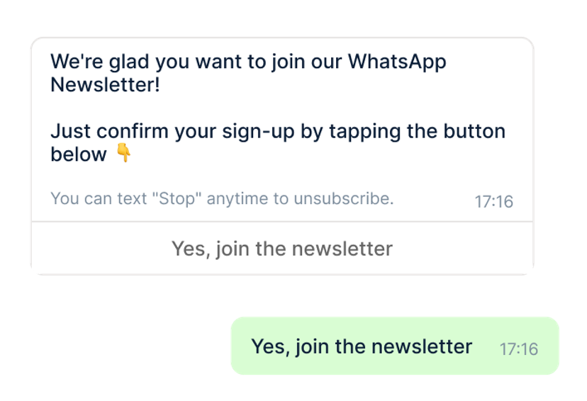 Double opt-in and email in one flow