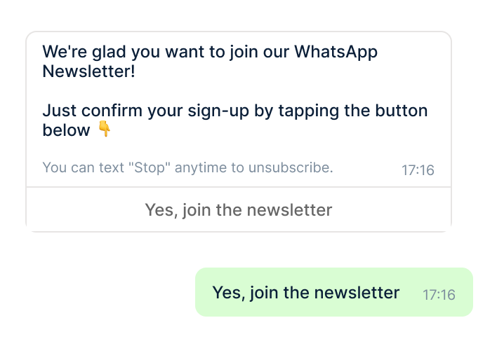 Double opt-in and email in one flow