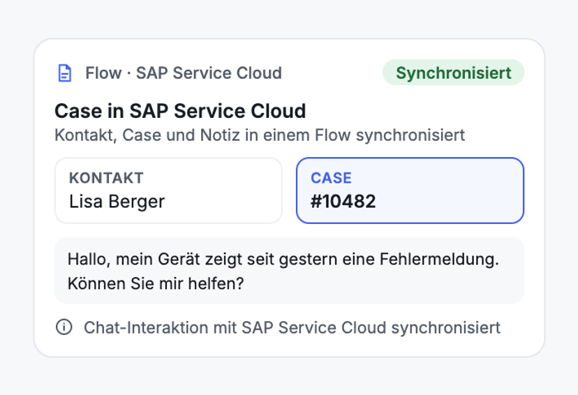 WhatsApp-Gespräche und SAP-Cases zusammenhalten