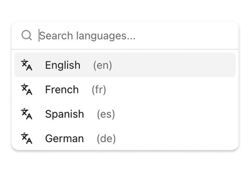 Select Languages & Markets  