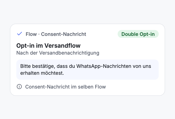 Opt-in aus der Versandnachricht