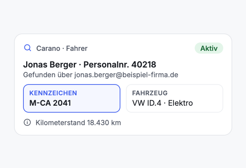 Welches Auto ist mir zugeteilt?
