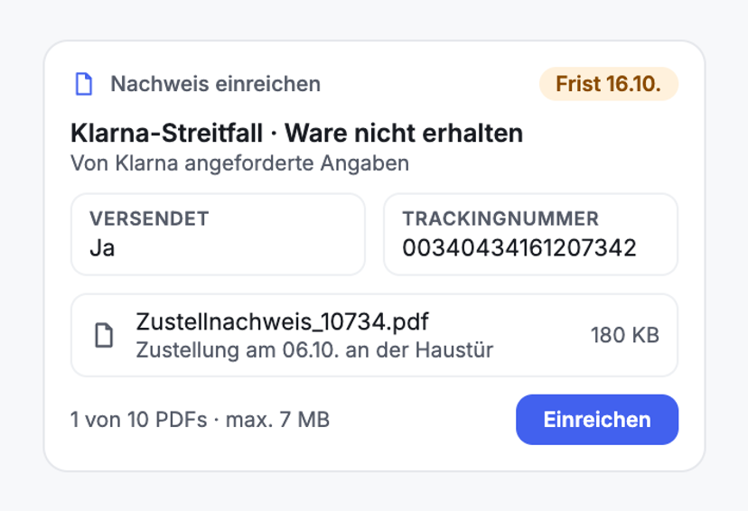 Die Fragen, die Klarna stellt