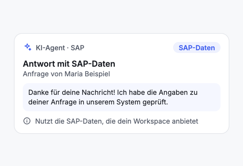 Der KI-Agent arbeitet mit SAP-Daten