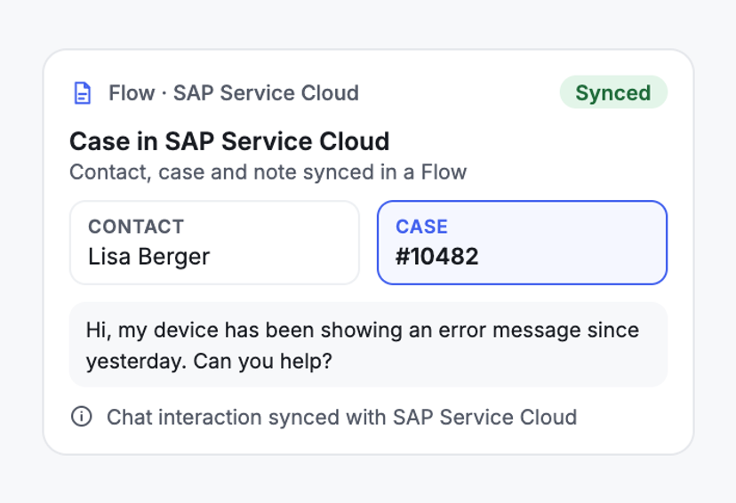 Keep WhatsApp Conversations and SAP Cases Together