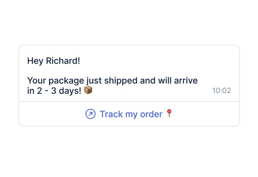 Order confirmation and shipping update