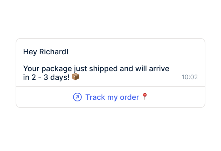 Order confirmation and shipping update