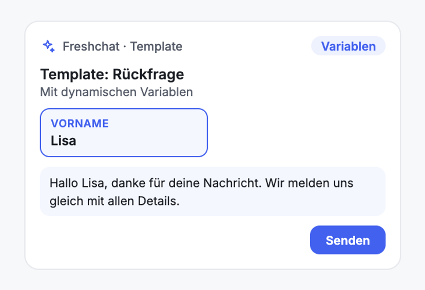 Vorlagen mit Variablen versenden