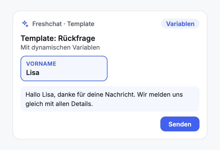 Vorlagen mit Variablen versenden