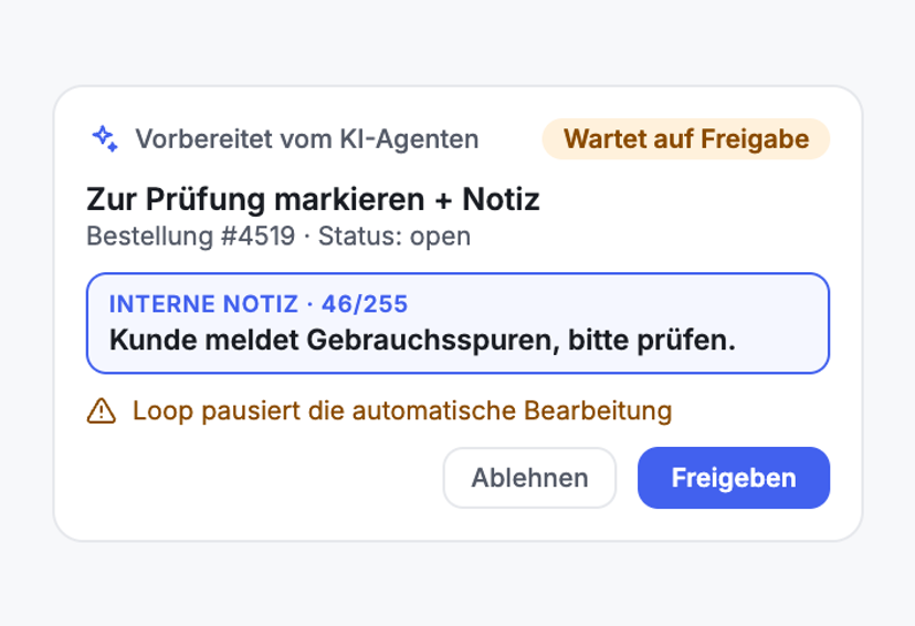 Markiert statt automatisch erledigt