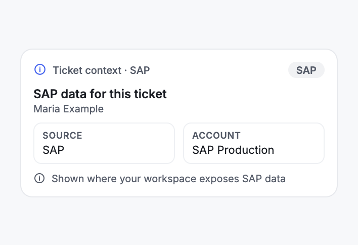 SAP Data in the Ticket Context