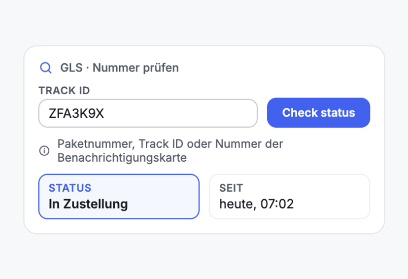 Die Nummer von der Benachrichtigungskarte