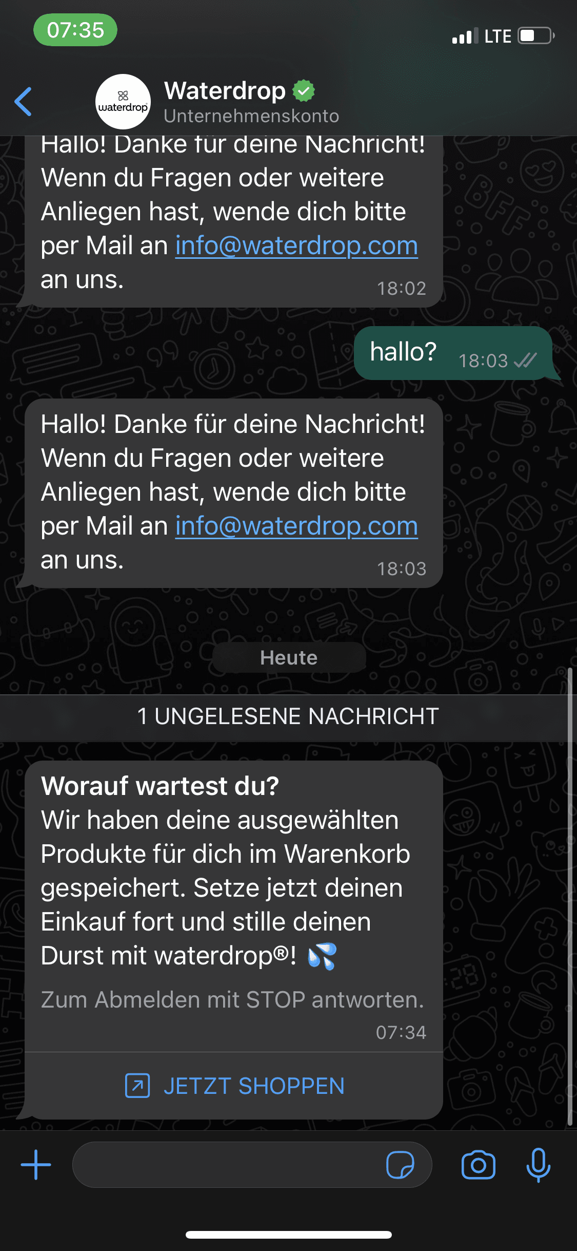 Abandoned cart WhatsApp automation by waterdrop® with Chatarmin