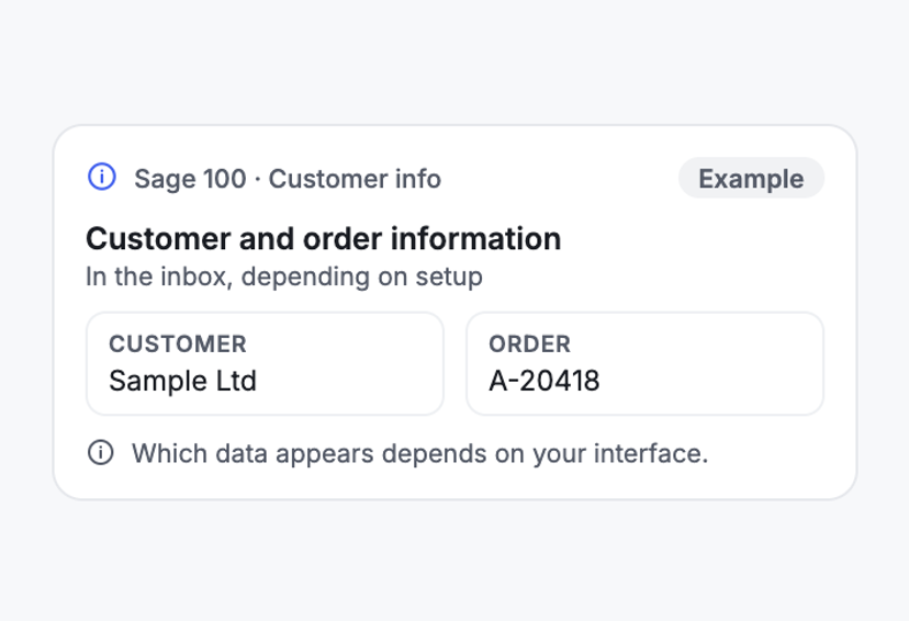 Customer Context From Sage 100 in the Inbox