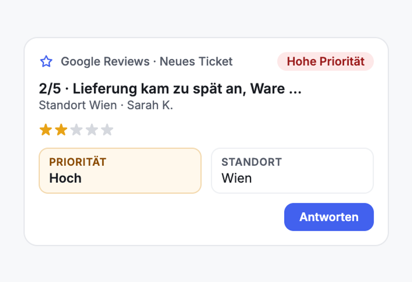 Zwei Sterne, hohe Priorität