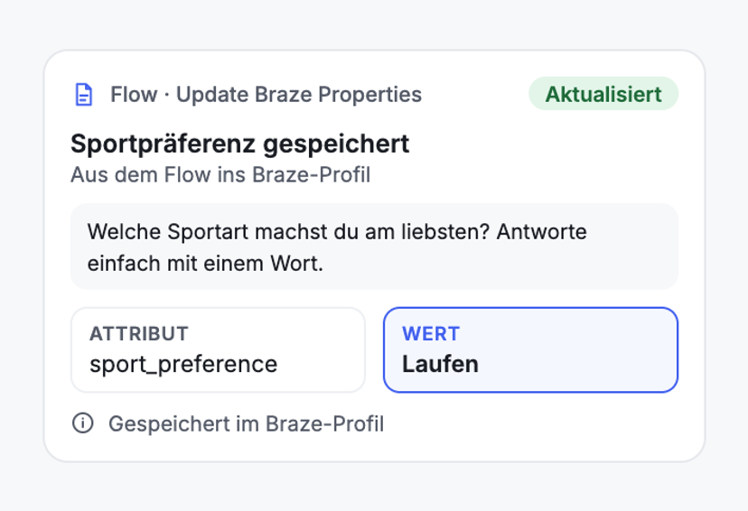 Präferenzen aus WhatsApp ins Braze-Profil