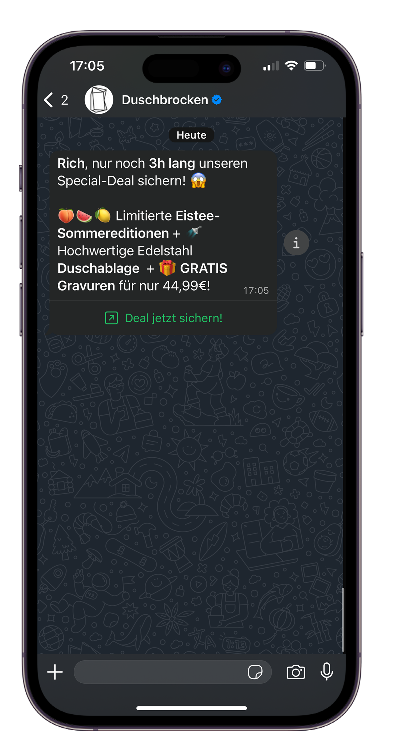 Duschbrocken iPhone Mockup Kampagne