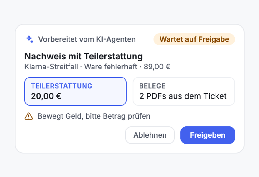 Teilerstattung vorschlagen