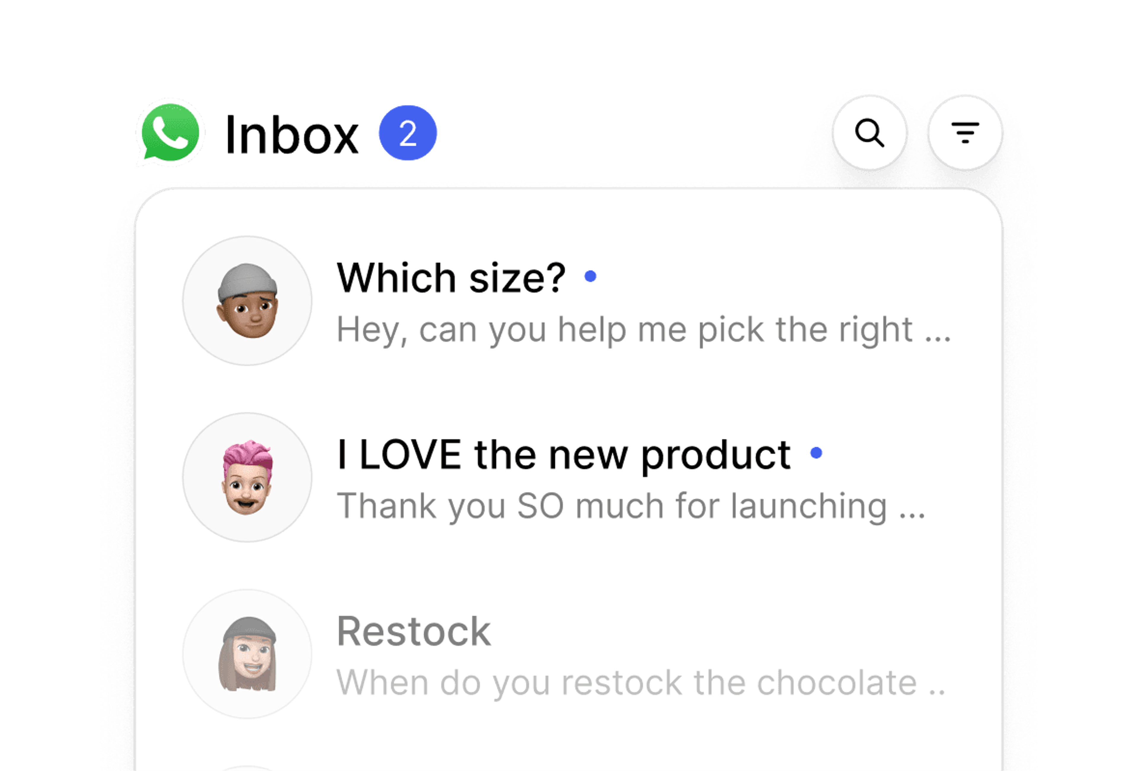WhatsApp Chat Inbox