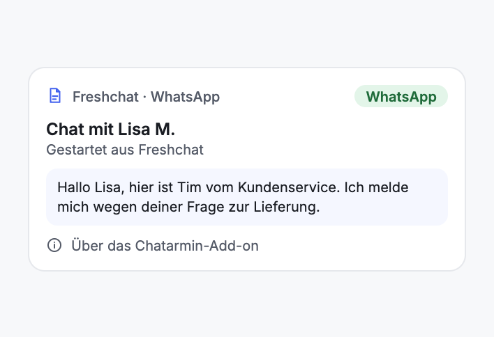 WhatsApp-Chat aus Freshchat starten