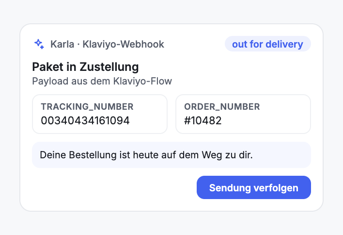 Bescheid, wenn das Paket unterwegs ist