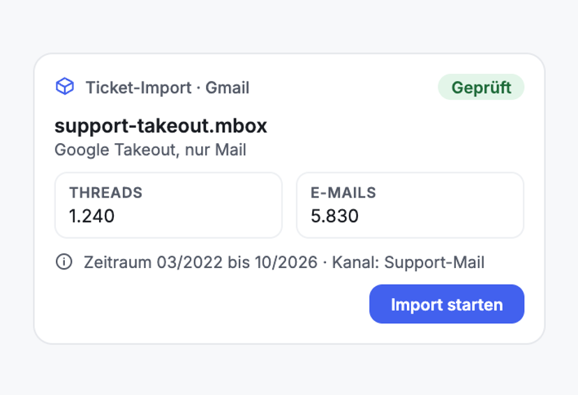 Ein Gmail-Postfach umziehen