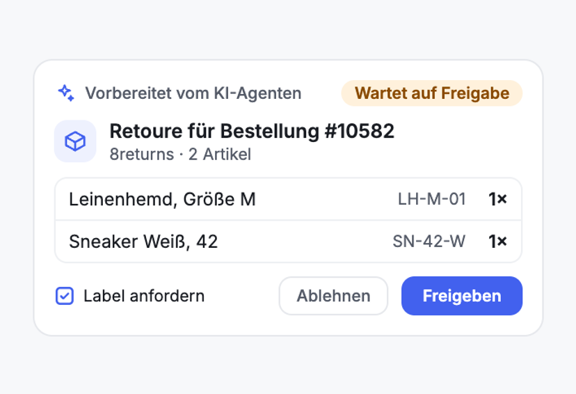 Retoure direkt im Chat registrieren