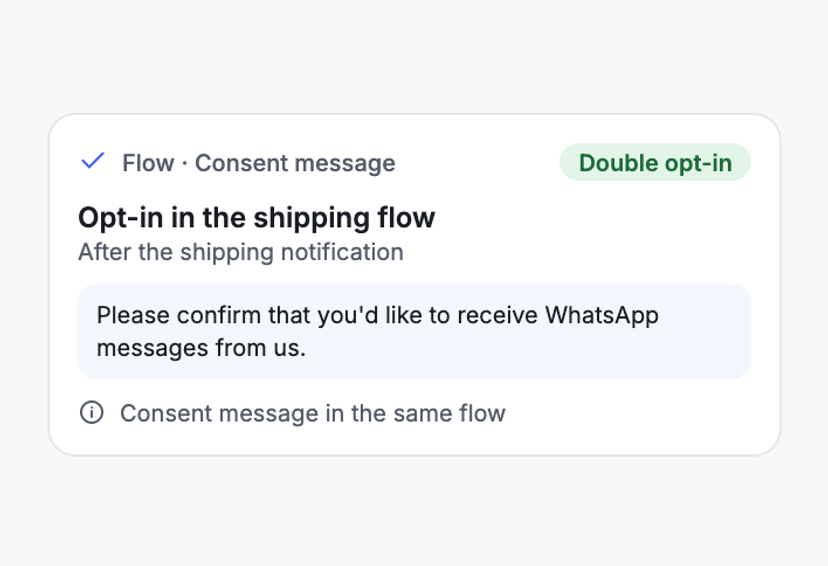 Opt-In From the Shipping Message