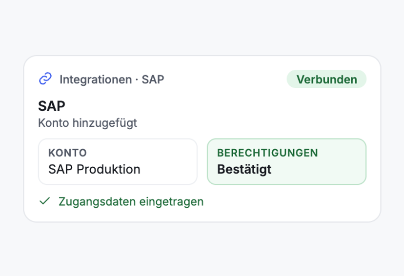 SAP unter Integrationen verbinden
