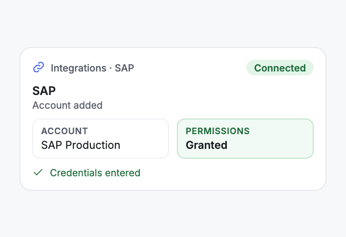 Connect SAP Under Integrations