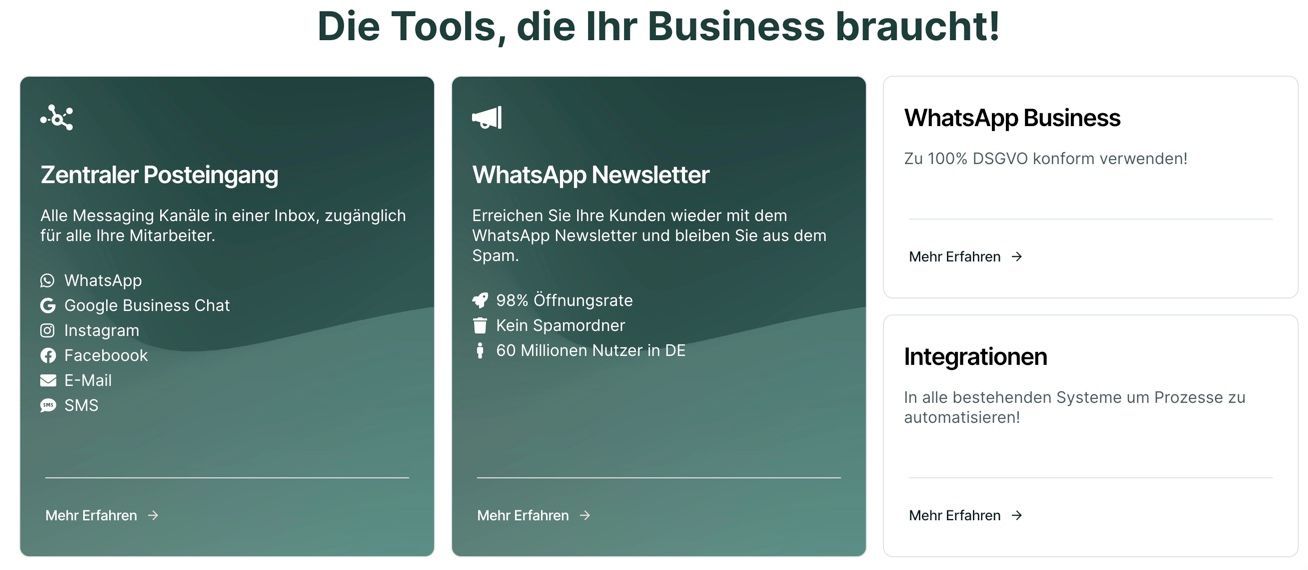 Wenn du für dein WhatsApp-Marketing eine Alternative zu Mateo suchst, solltest du Chatarmin in Betracht ziehen.
