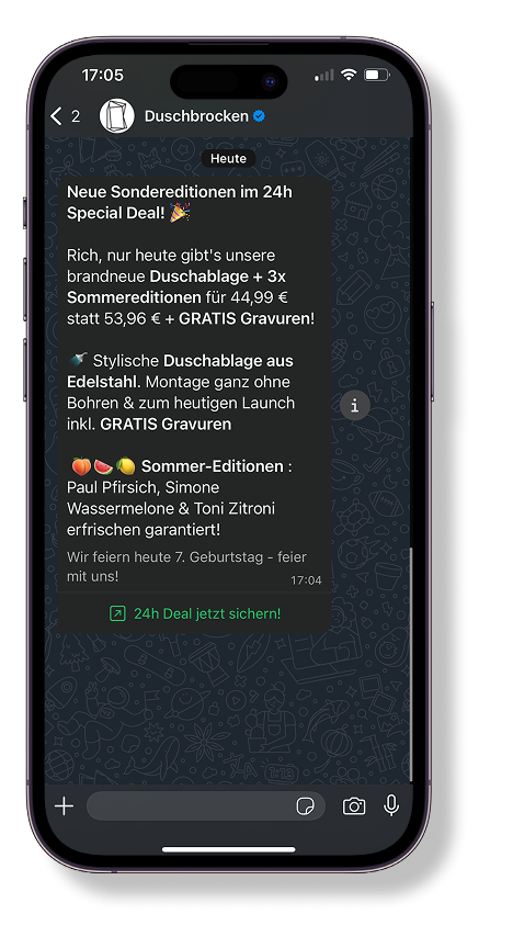 Duschbrocken iPhone Mockup Kampagne