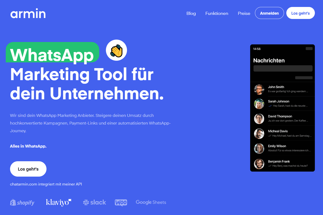Chatarmin is your WhatsApp marketing tool with Shopify integration