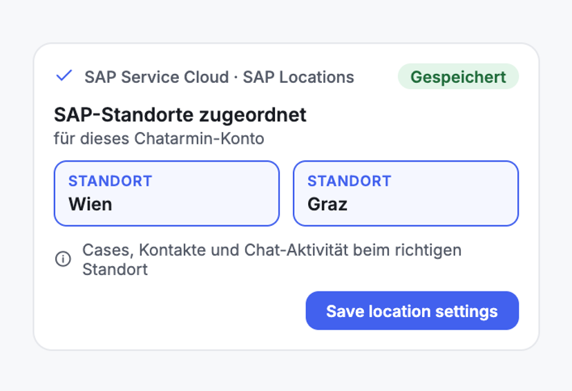 Jeden Standort mit dem richtigen Konto verbinden