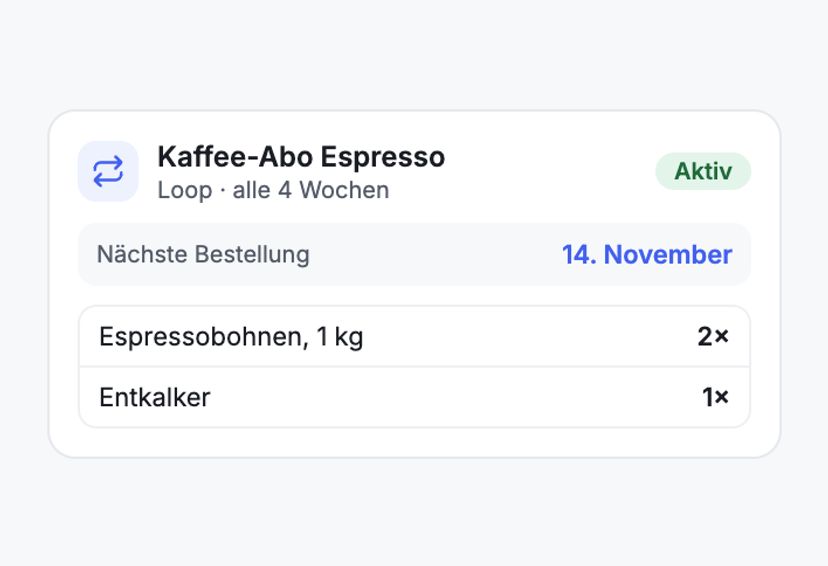 „Wann kommt meine nächste Lieferung?“
