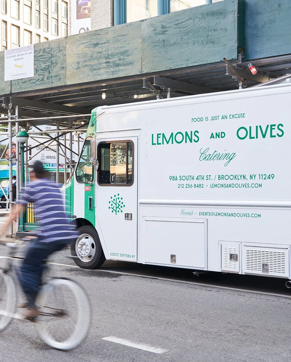 Lemons and Olives catering truck parked in Brooklyn providing event catering services