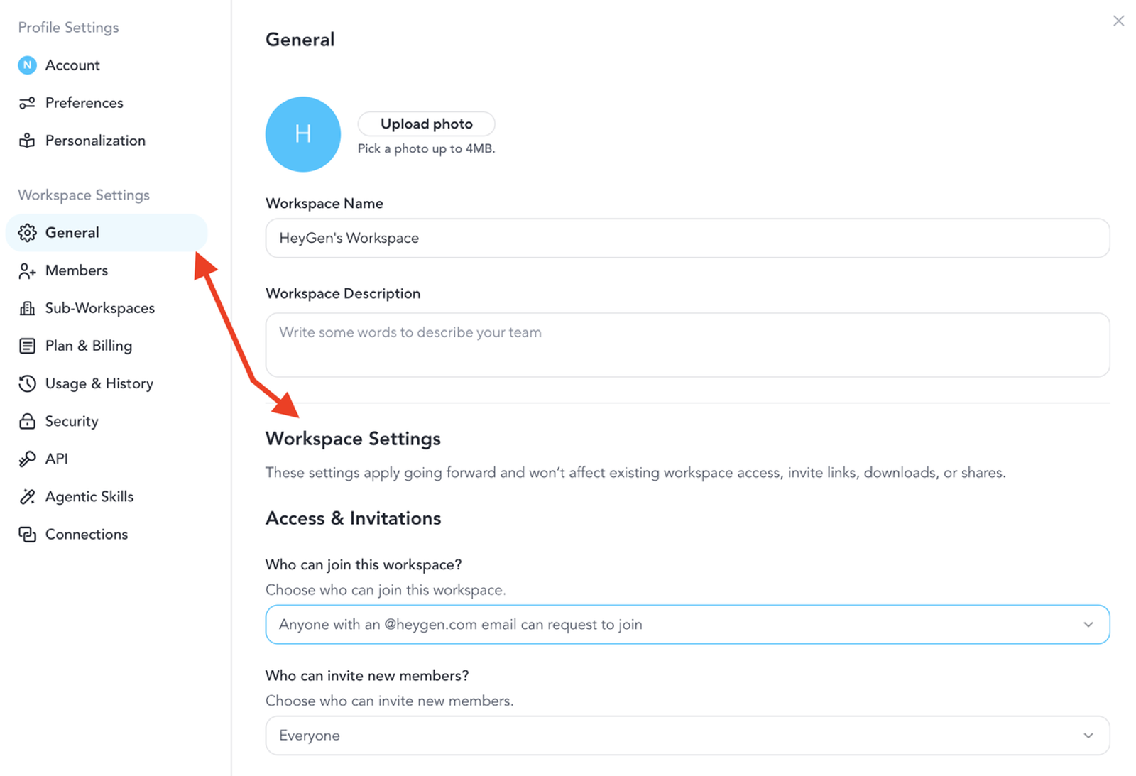 A workspace security and member management view within best ai avatar platforms for large enterprises.