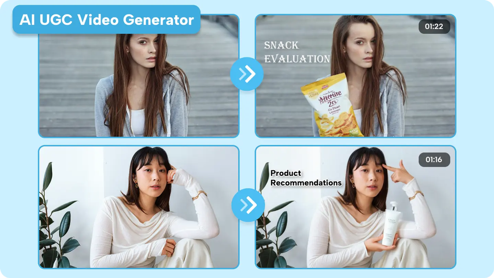 Demonstration of AI features in best mobile apps for creating ugc videos for tiktok marketing.