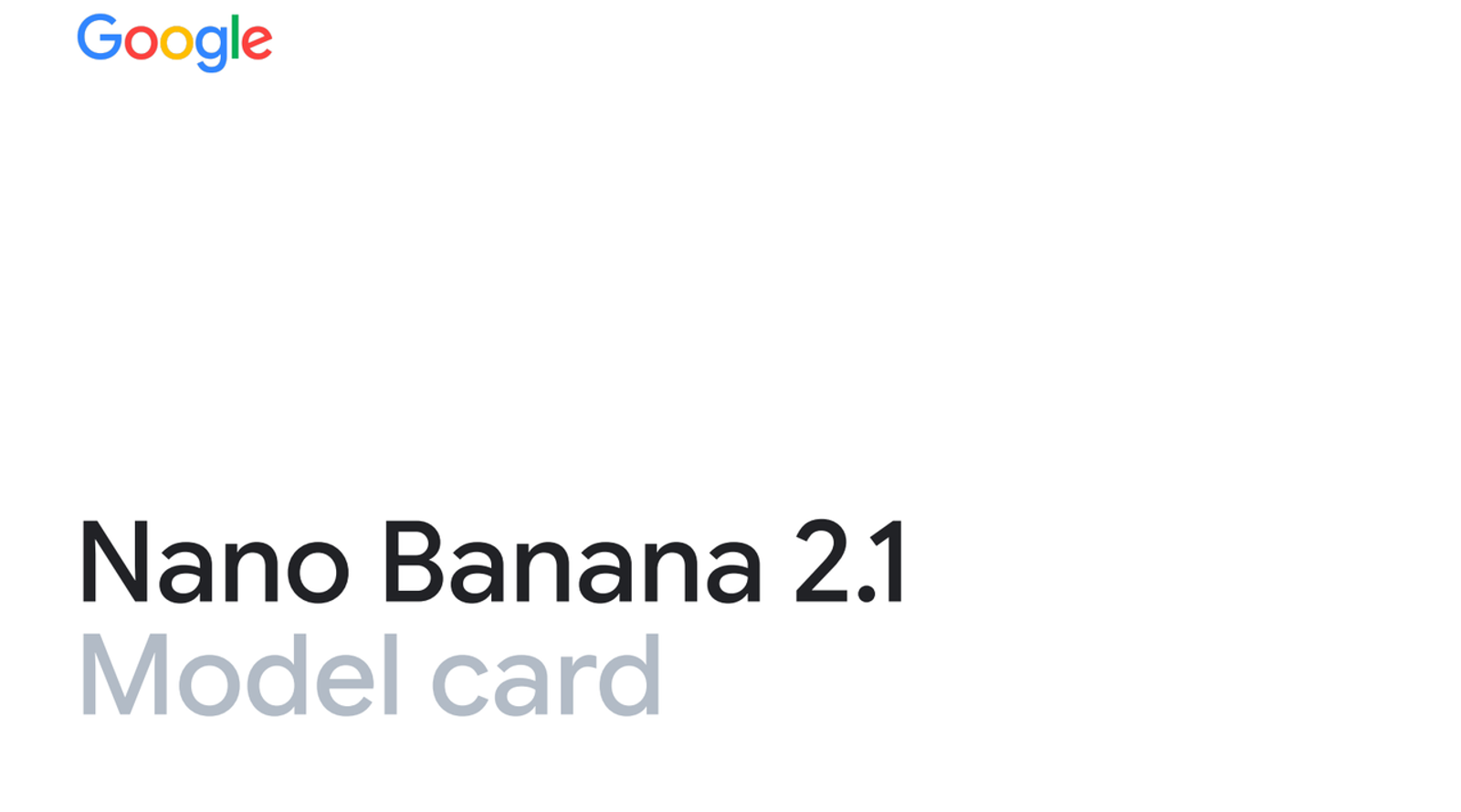 The official model card document detailing updates when upgrading from nano banana 2 vs nano banana 2.1.