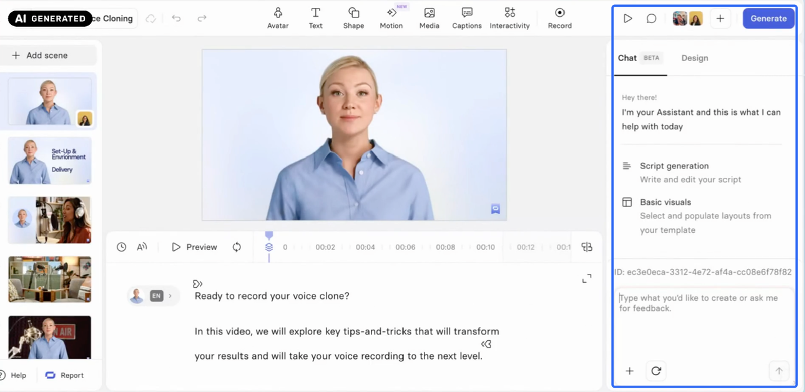 An editing workspace interface demonstrating tools found within best ai avatar platforms for large enterprises.