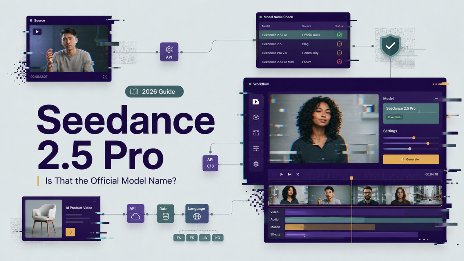 Platform UI verifying official seedance 2.5 model name status against pro version confusion.