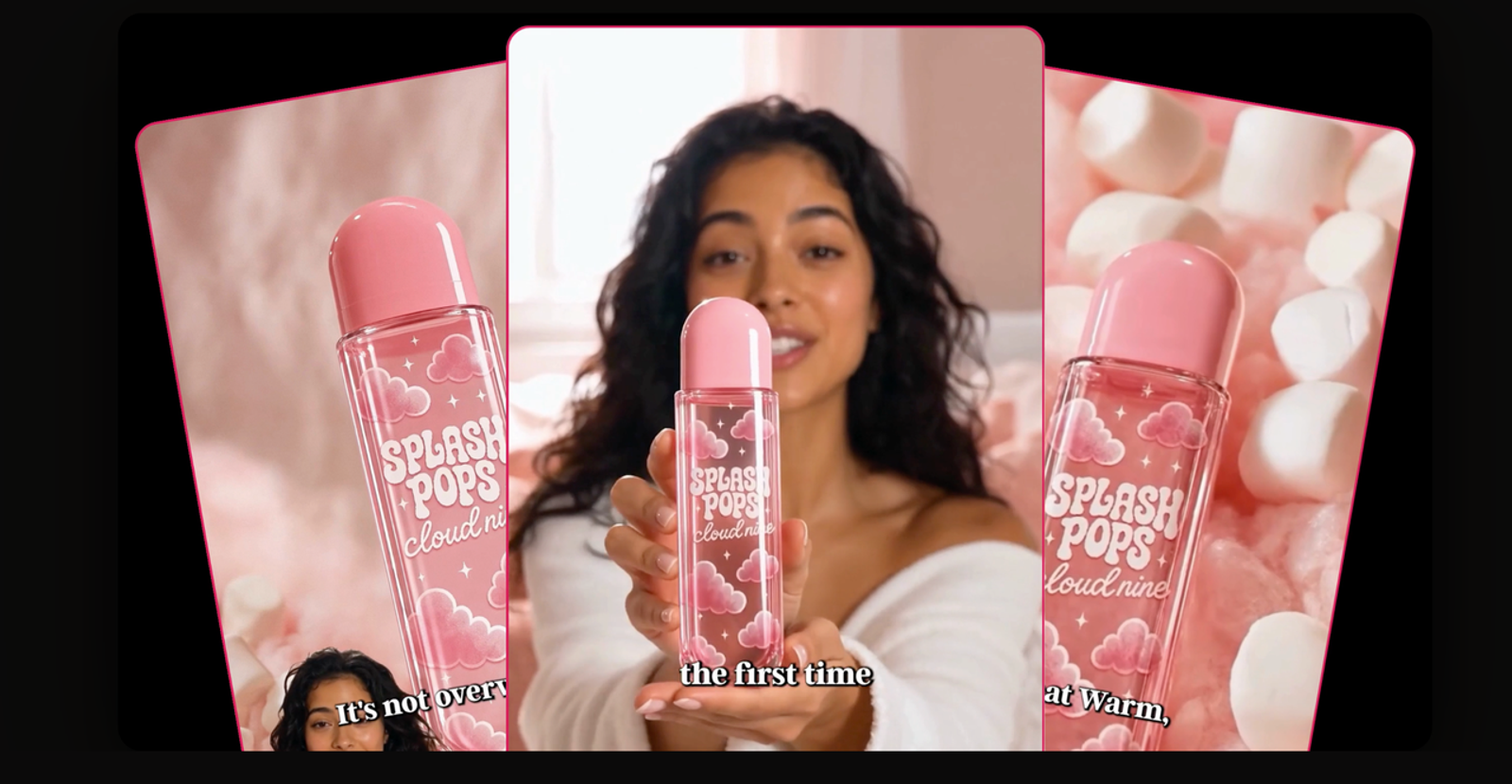 A skincare product presentation created with Arcads AI UGC ads featuring a digital actor.