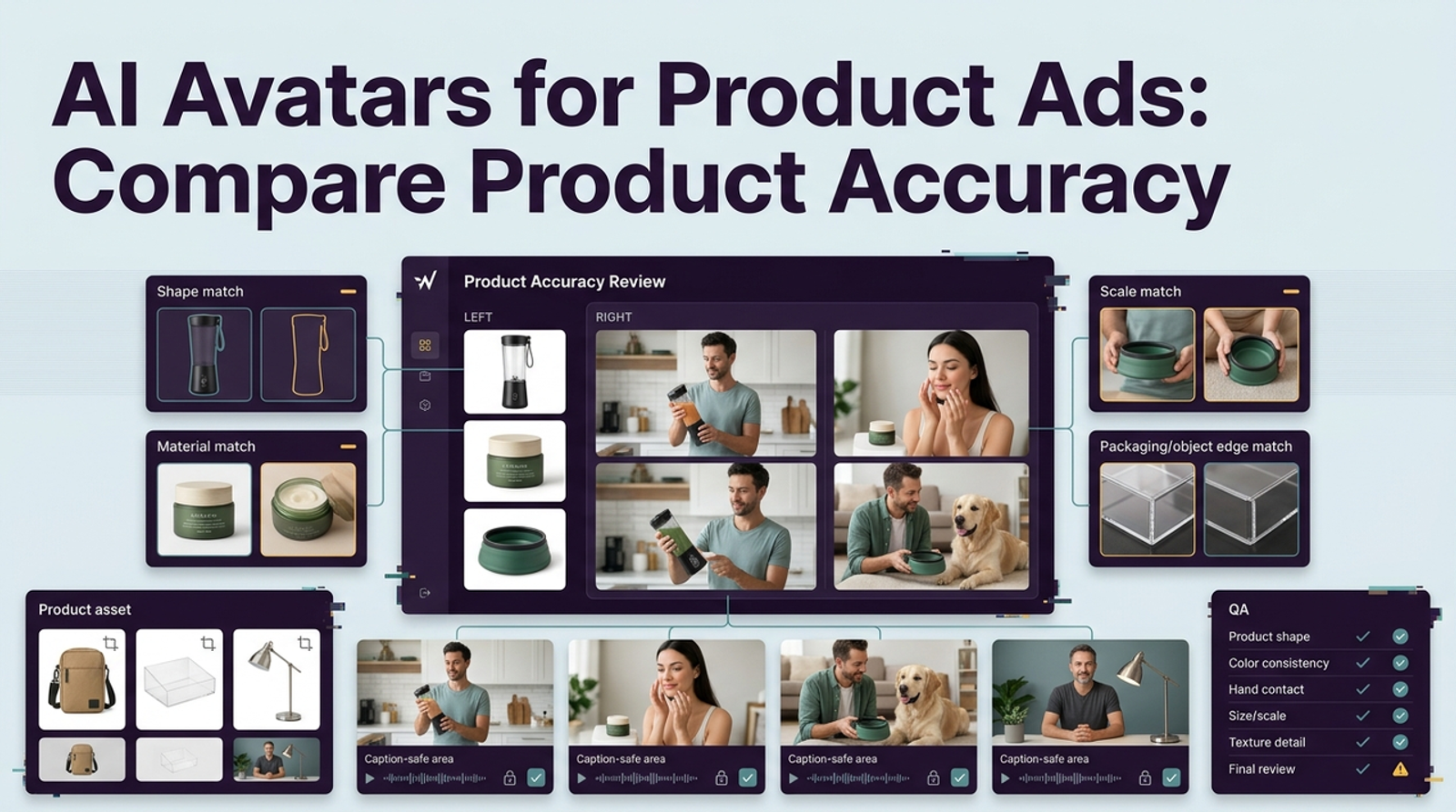 Dashboard UI used to compare ai avatar software for e-commerce product ads.