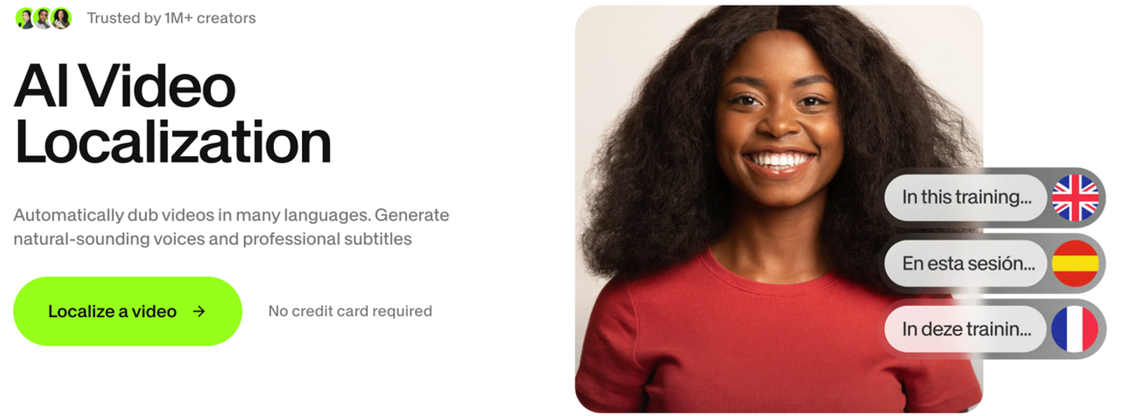 AI video localization tool automatically generating multilingual dubbing and natural subtitles.