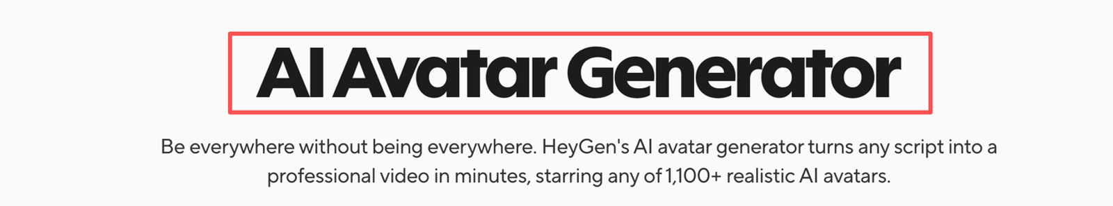Text banner highlighting software for ai avatar tools for virtual event hosting and video creation.