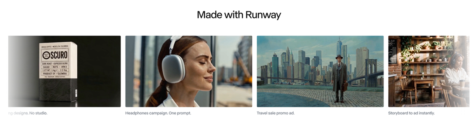 A showcase gallery featuring commercial clips produced by professional ai video generation tools.